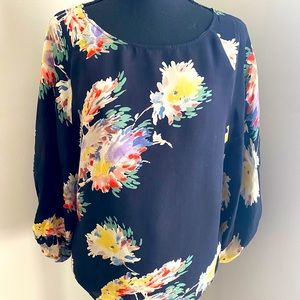 Beautiful Blue Floral Blouse by Lie, from Anthropologie